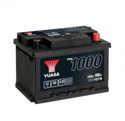 Yuasa Automotive YBX1075 akkumulátor, 12V 56Ah 510A J+ EU, alacsony